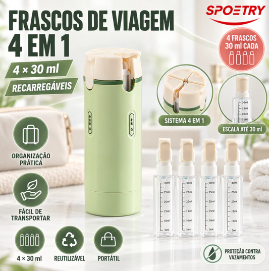 Dispenser 4 em 1: Seu Kit de Banho Compacto